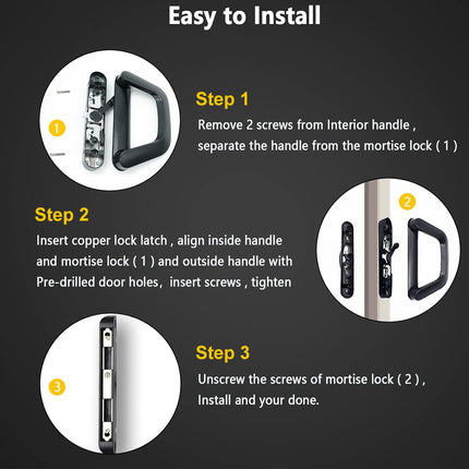 Patio Sliding Door Handle Set with Lock