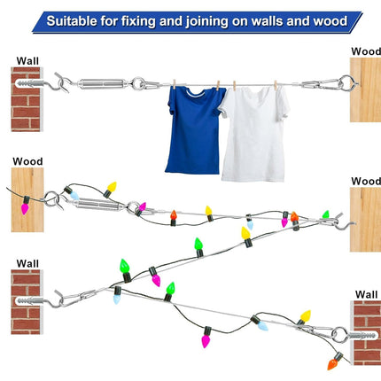 50M Stainless Steel Wire Rope Cable Kit