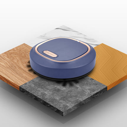 Blue robot vacuum cleaner on a white background