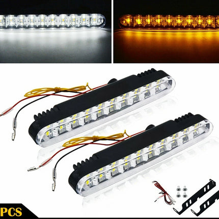 Car LED Daytime Running Light Bar Fog DRL light + Turn Signal