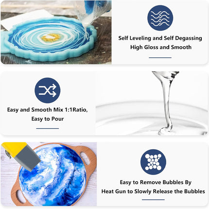 Product packaging with images of a blue and white swirl pattern, pouring liquid, and a brush applying the substance.