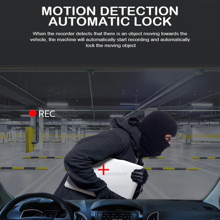 Automotive security system with motion detection and automatic lock feature, showing a thief attempting to steal a car.