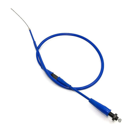 Blue brake cable on a white background