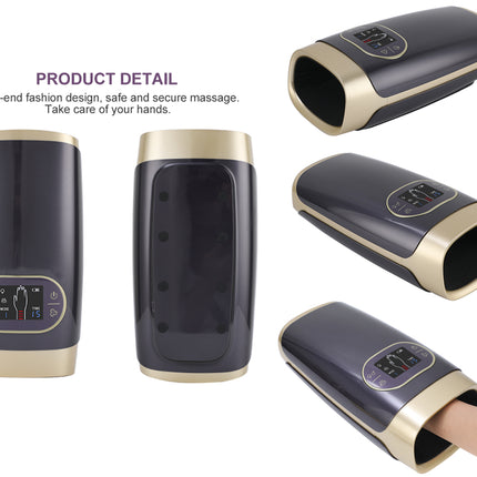 Handheld electronic device with gold accents on a white background