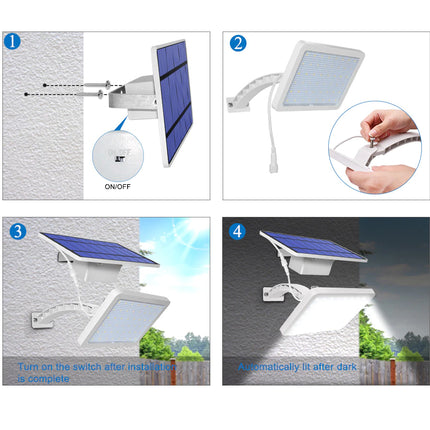 Step-by-step guide on how to install a solar-powered outdoor light fixture.