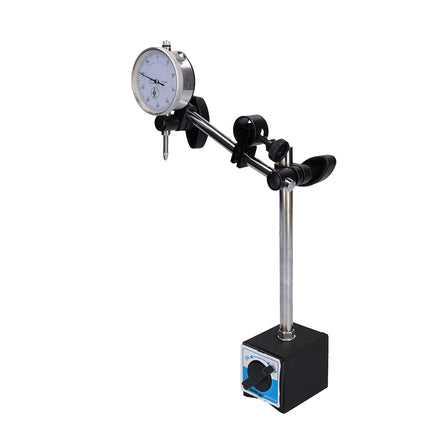 Mechanical gauge with a stand on a white background
