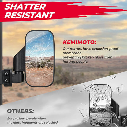 Kemimoto shatter-resistant mirror with a desert landscape background