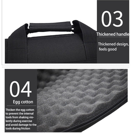 Black duffel bag with thick handle and egg cotton lining on a white background