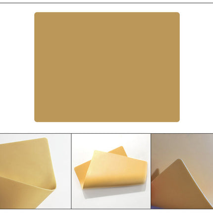 Gold-colored material swatches on a white background