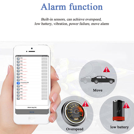 Smartphone displaying an app with alarm functions on a white background