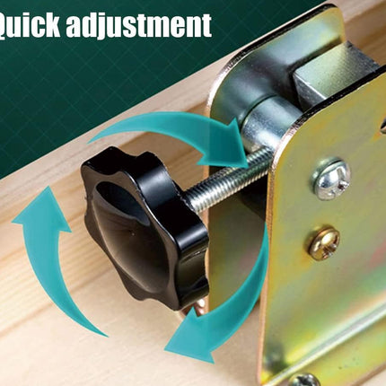 Mechanical component with quick adjustment feature on a wooden surface