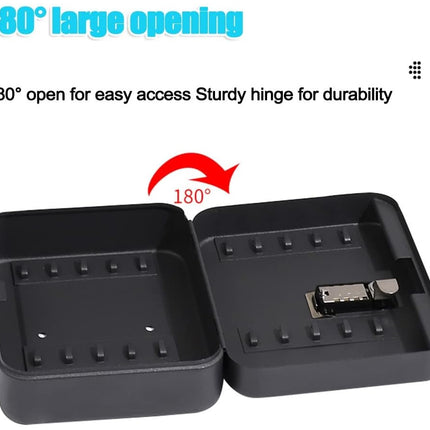 Black electronic component holder with open design on a white background