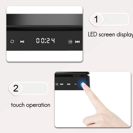 Digital timer with LED screen display and touch operation on a white background