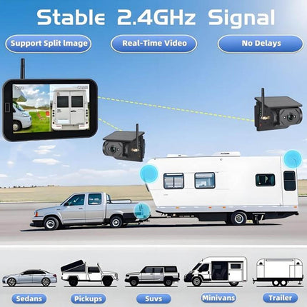 Solar Wireless Reversing Camera 2 Cams 1080P | NZ Sale