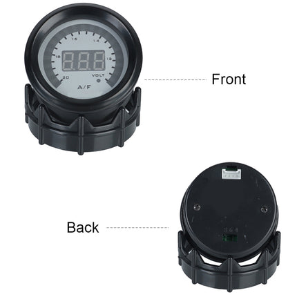 Digital gauge with front and back views on a white background