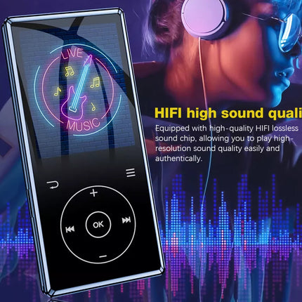 Bluetooth MP3 Player 32GB - 2.4" Touchscreen HiFi Metal| FM Radio Voice Recorder Speaker E-book Pedometer 60H Playtime