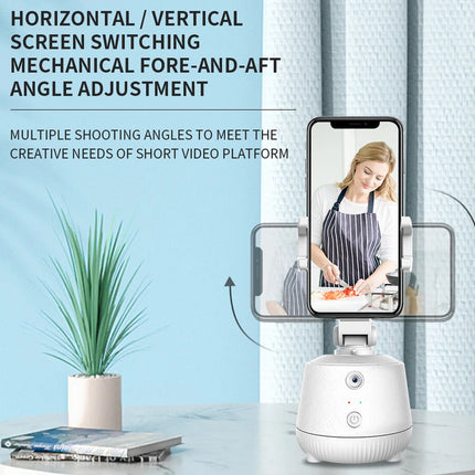 360° AI Tracking Phone Gimbal Hands-Free with Facial Recognition, Gesture Control, No App or Bluetooth Needed, 1.6m Tripod, 2400mAh Battery