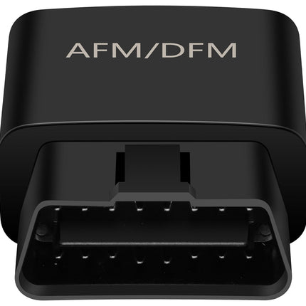 Black OBDII adapter with 'AFM/DFM' branding on a white background