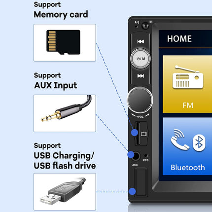 Car Stereo 2 DIN Bluetooth + Camera