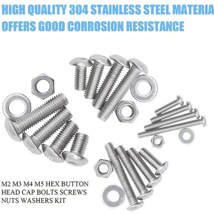 1220Pcs M3 M4 M5 Metric Screw Assortment Kit