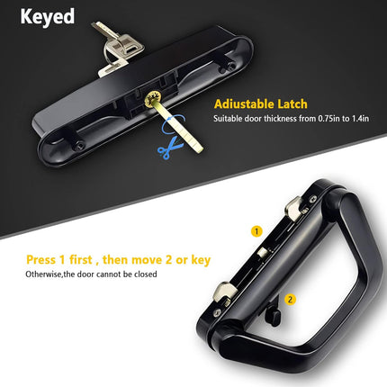 Patio Sliding Door Handle Set with Lock