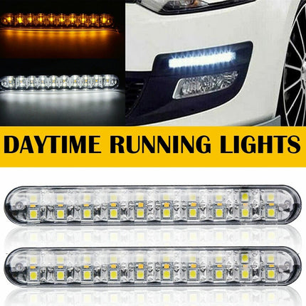Car LED Daytime Running Light Bar Fog DRL light + Turn Signal