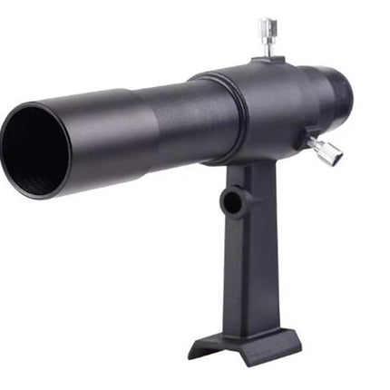 Black telescope on a white background