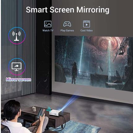 Smart screen mirroring technology being used in a home entertainment setup.