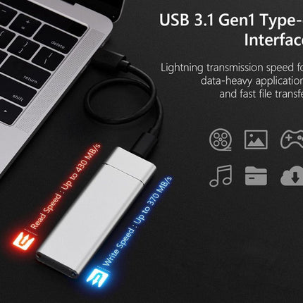 USB 3.1 Gen1 Type-c interface with laptop on a black background