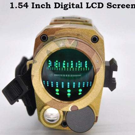 Gold digital device with a 1.54 inch LCD screen on a white background