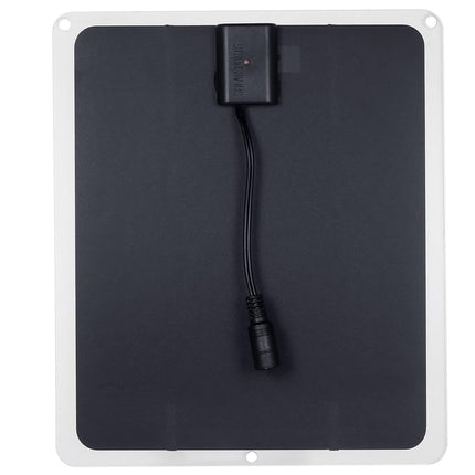 Black heating pad with power cord on a white background
