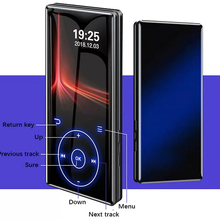 Bluetooth MP3 Player 32GB - 2.4" Touchscreen HiFi Metal| FM Radio Voice Recorder Speaker E-book Pedometer 60H Playtime