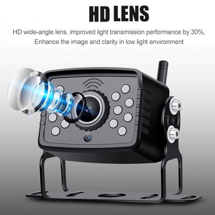 Camera with HD lens feature on a gray background