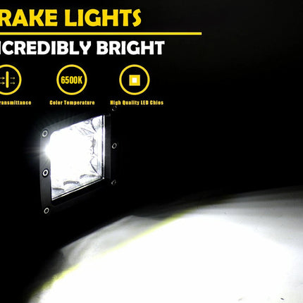 Brake light with bright illumination on a black background