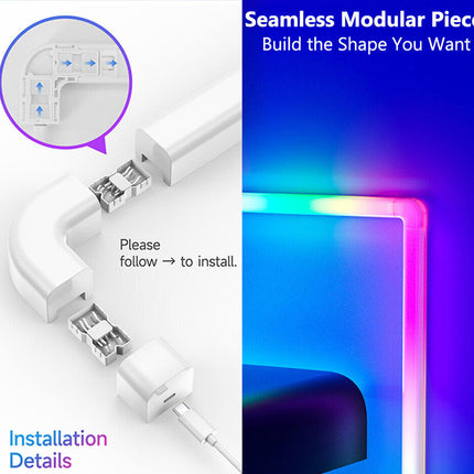 Smart RGB LED Wall Lights WiFi App Voice Control 6 Pack | Modular Gaming Ambient Lighting Compatible with Alexa Google Siri Music Sync
