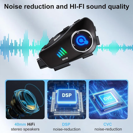 Headset with noise reduction and high-fidelity sound quality features, including DSP and CVC technology.