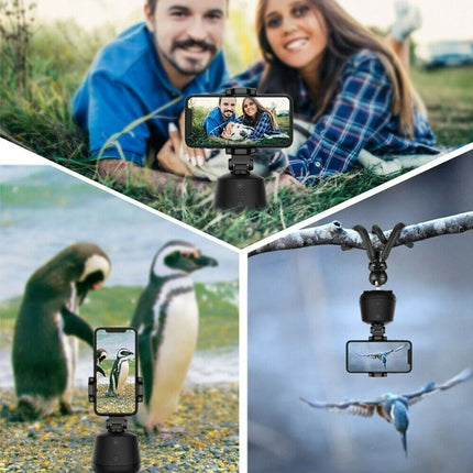 360° AI Tracking Phone Gimbal Hands-Free with Facial Recognition, Gesture Control, No App or Bluetooth Needed, 1.6m Tripod, 2400mAh Battery