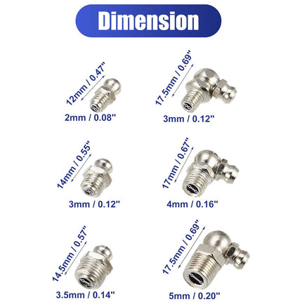 140Pcs Grease Nipple Fittings Assortment Kit | NZ Sale