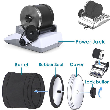 Diagram of a mechanical device with labeled parts on a white background