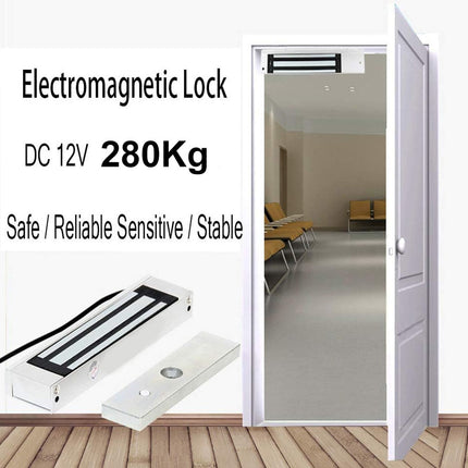 12V Electromagnetic Door Lock for Access Control (Maglock) - 280Kg | Fail-Safe for Wood, Metal & Glass Doors