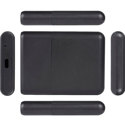 Black textured wallet and cardholder set on a white background