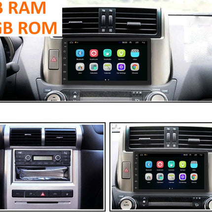 Car dashboard with a multimedia system displaying app icons, labeled with 2GB RAM and 32GB ROM.