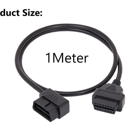 Black OBDII cable with connectors on a white background, labeled '1 Meter'.
