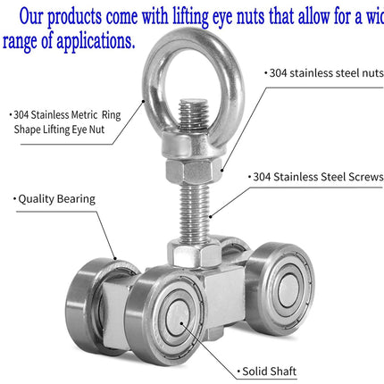 4 Wheel Unistrut Trolley Rollers | NZ Sale