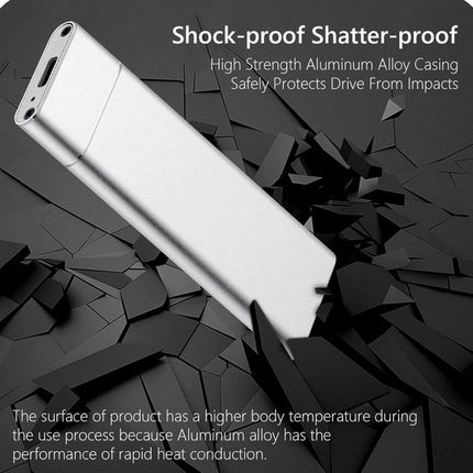 White electronic device with shock-proof and shatter-proof features on a black background with shattered glass.