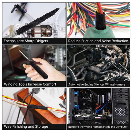 Collage of images showing the use of wire wrap tools in various applications.