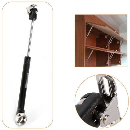 Cabinet door spring mechanism with close-up details on a white background