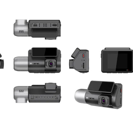 Collection of various car dash cameras on a white background