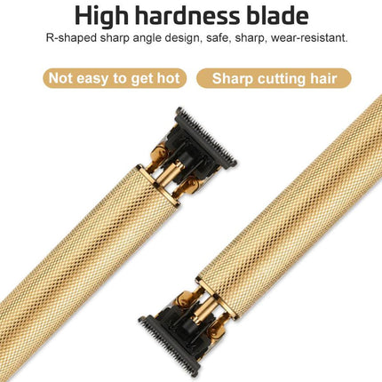 Cordless Hair Trimmer - 10W Motor & Titanium T-Blade - Gold | 1200mAh Battery | Zero Gapped | 4 Combs | For Men