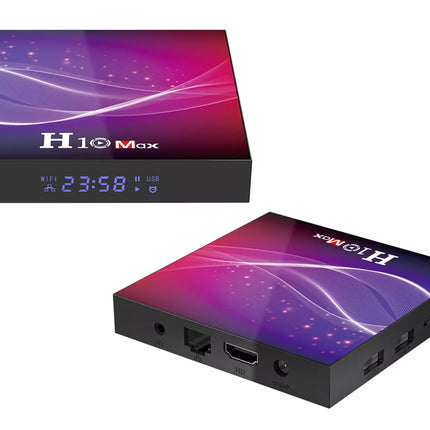 H10 Max electronic device with a colorful design on a white background